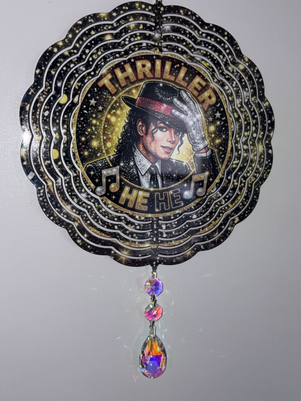 Michael Jackson Thriller Hanging Decor with Crystal Drops wind spinner
